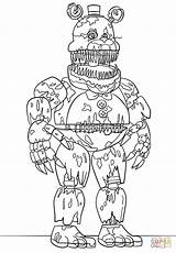 Foxy Nightmare Coloring Pages Getcolorings Color Fredbear Print Printable sketch template