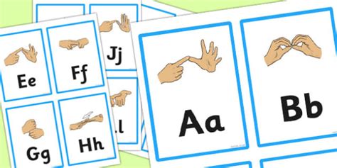 sign language manual alphabet flash cards flash cards