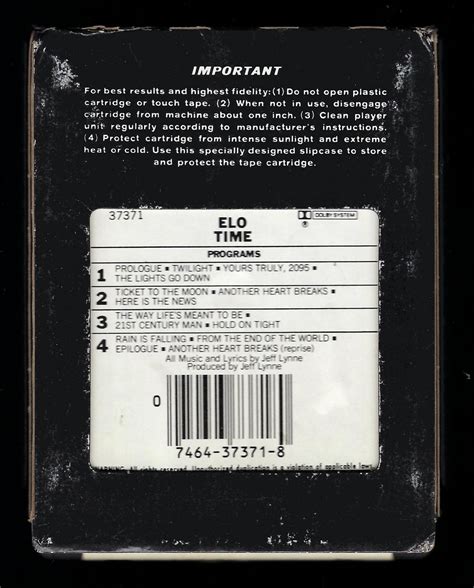 electric light orchestra time 1981 crc jet a23 8 track tape