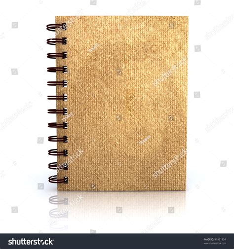 recycled paper notebook front cover  clipping path high resolution  rendering stock