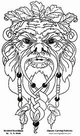 Spirits Engraving Woodburning Relief Imprimer Bretagne Woodcarving Coloriage sketch template