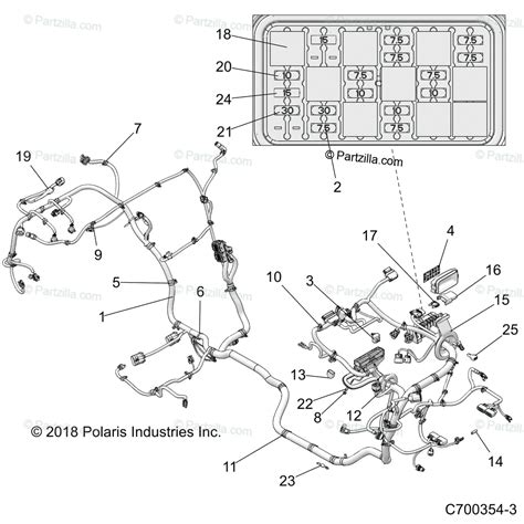 polaris side  side  oem parts diagram  electrical wire harness zvelbkbr