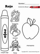 Worksheets Coloring Pages Spanish Color Preschool Colors Kindergarten Red Worksheet Printable Activities Kids Printables Learning Colouring Los Para Learn Elementary sketch template