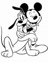 Coloring Mickey Mouse Pages Head Dog Cute Print Hugging Popular sketch template