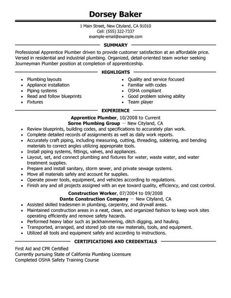 plumber resume templates