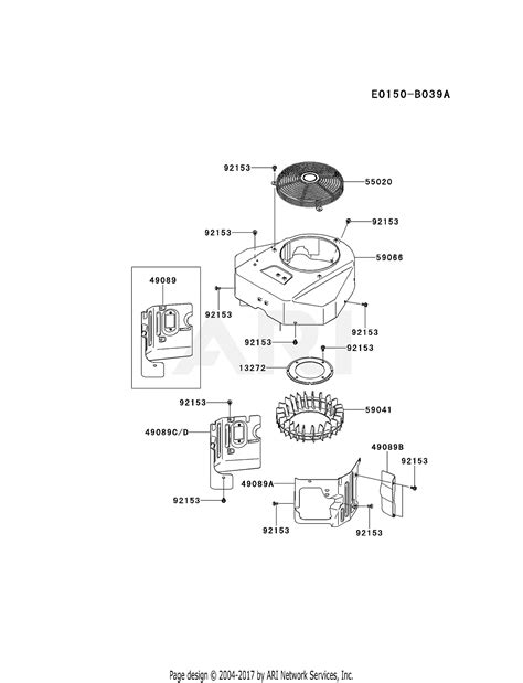 kawasaki fxv es  stroke engine fxv parts diagram  cooling equipment
