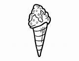 Ice Cream Cornet Coloring Topping Coloringcrew sketch template