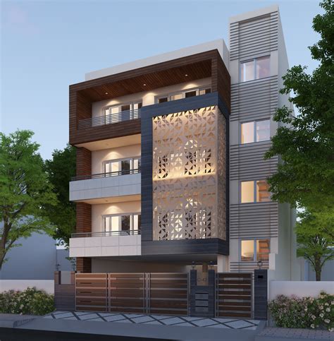 home facade concept developed   architects     projects  south city  gurg