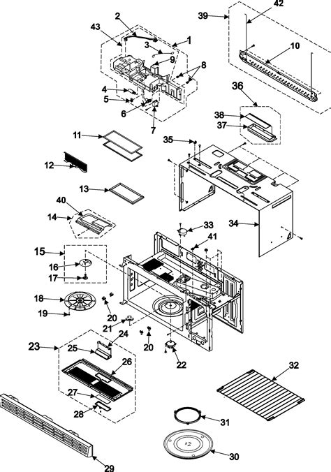bodycavityelements diagram parts list  model smhbexaa samsung parts microwave parts