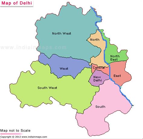 political map   delhi  showing   information  detailed
