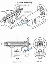 Drawing Machine Tailstock Lathe Centre Sketch Template sketch template