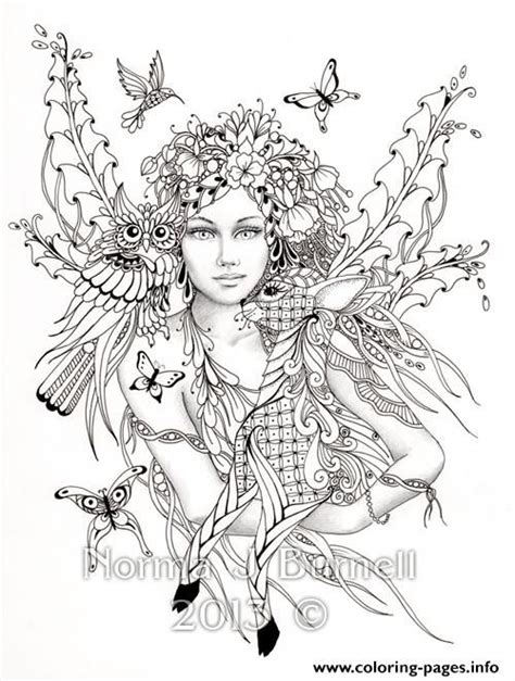 print difficult fairies  bird nature flowers coloring pages fairy