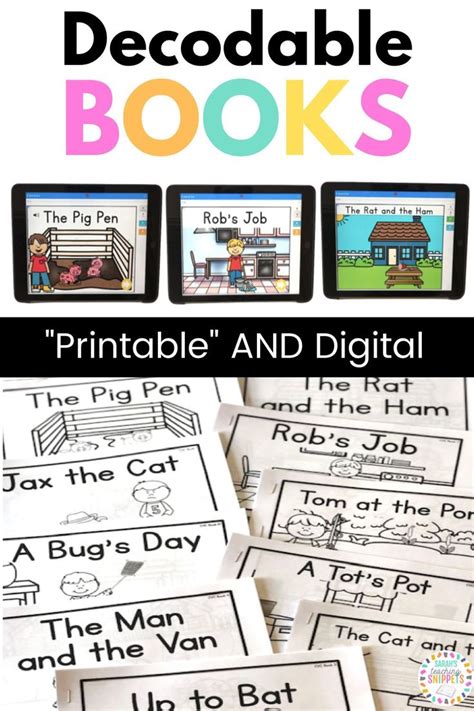 printable  digital decodable books decodable books cvc words