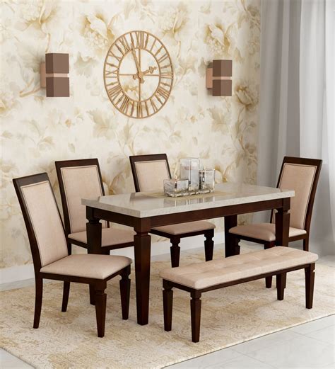buy bliss marble top  seater dining set  hometown