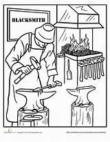 Coloring Blacksmith Worksheets Pages Grade Second Designlooter Blacksmithing 389px 62kb Choose Board sketch template