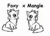 Mangle Foxy Pages Anime Colouring Case sketch template