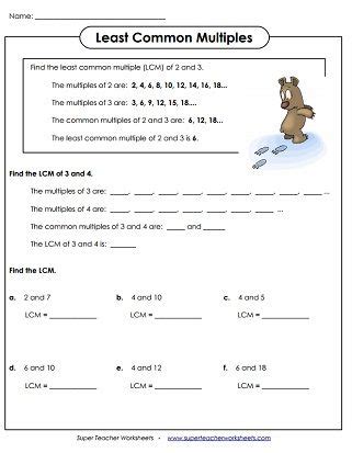 common multiples worksheets common multiples  common