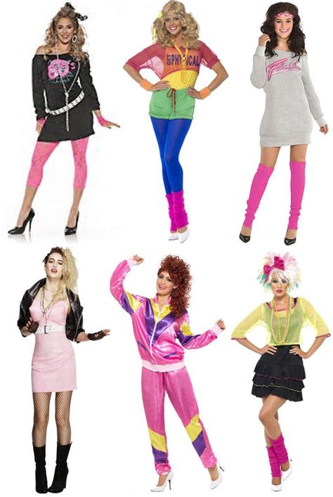 four women dressed in costumes from the 80s s and 1990s s are posing
