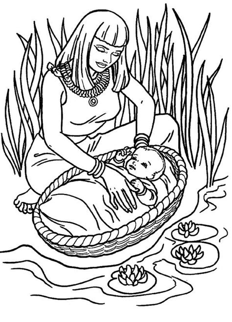baby moses coloring pages home family style  art ideas