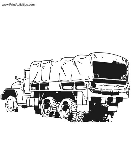 army truck coloring page military transport truck
