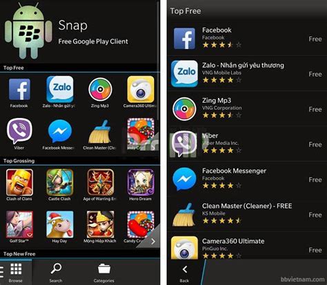 snap   bb  apps  blackberry android apps