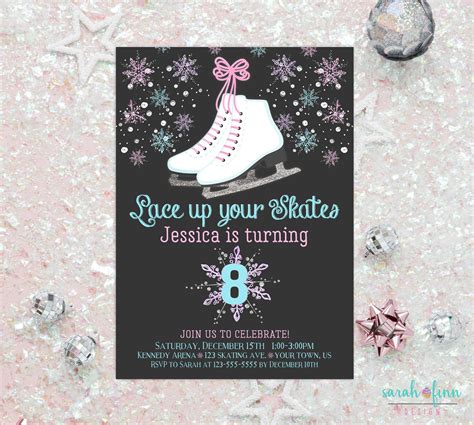 ice skating party invitations  printable gather guests  amazing