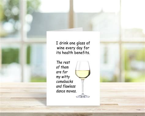 Funny Humour Wine Drinking Birthday Card Alcohol Birthday Etsy