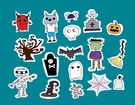 printable halloween stickers     printablee