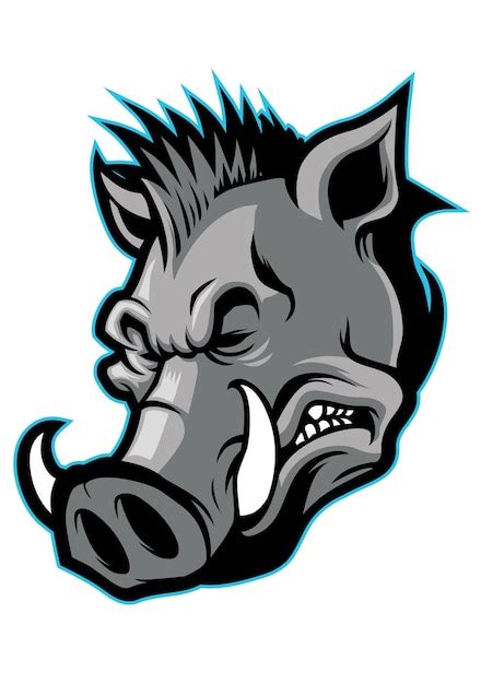 premium vector hog head mascot