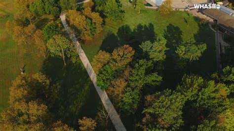 raw drone footage shows  beautiful view  tom sawyer park  louisville whascom