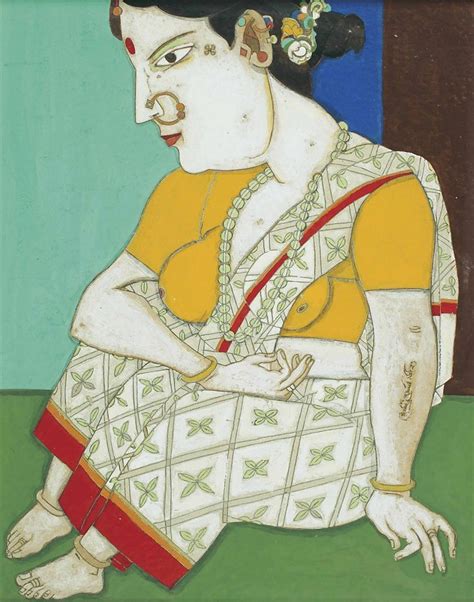 laxma goud   untitled seated lady south american art southeast asian arts early
