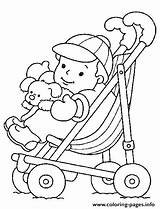 Coloring Baby Pages Stroller Printable Birth Occasions Holidays Special Kids Print Beginners sketch template