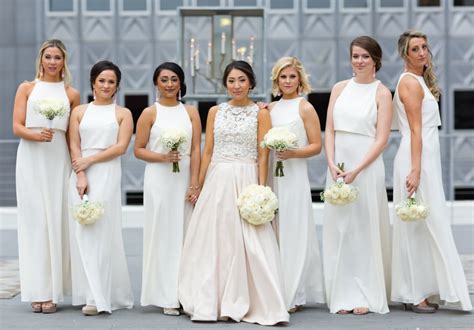 This Bridal Party Was Set To Stun In All White Ensembles
