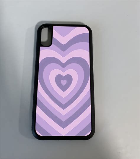 purple heart phone case etsy