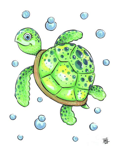 sea turtle drawing cute clashing pride