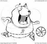 Hamster Chubby Basketball Playing Coloring Clipart Cartoon Cory Thoman Outlined Vector 2021 sketch template
