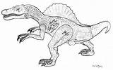 Jurassic Spinosaurus Coloring Dibujos Imprimé Fois sketch template
