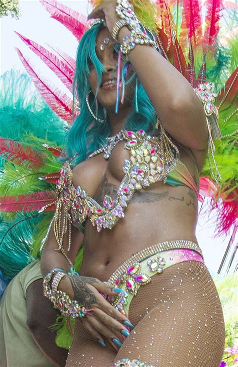 almost naked rihanna at barbadian mating festival — pussy slipped but she was stunning
