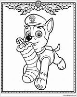 Paw Patrol Pages Christmas Coloring Online Printable Color sketch template