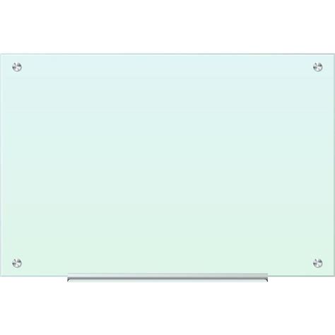 35 In X 23 White Frosted Surface Frameless Glass Dry Erase Board