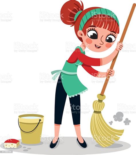 cleaning woman stock illustration download image now activity