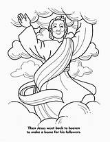 Ascension Resurrection Heaven 101coloring Revelations Divyajanani Lesson sketch template