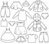 Kids Clothing Clipart Clothes Children Printable Clip Sketch Different Types Vector Bear Set Coloring Vectors Weather Drawings Simple Pages Drawing sketch template