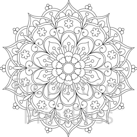 flower mandala printable coloring page   mandala coloring