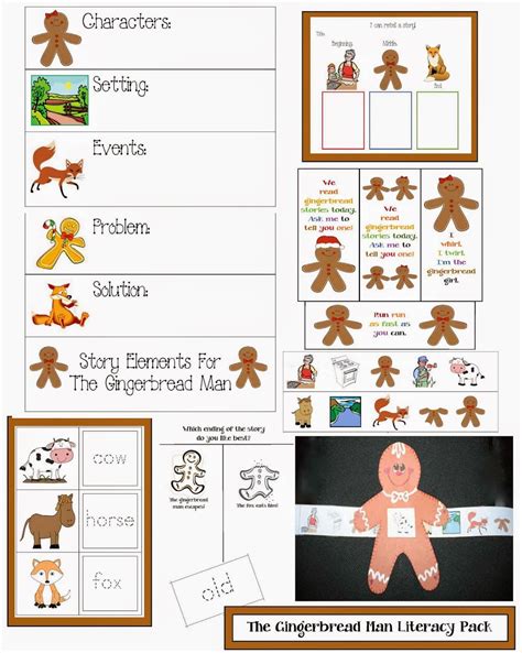 gingerbread man literacy packet classroom freebies