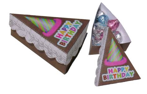 birthday template create  birthday cake slice box