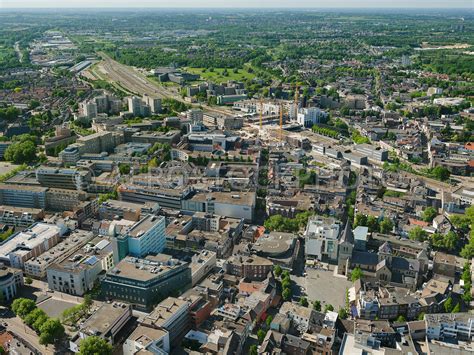 aerial view city centre  heerlen   pancratiusplein  sint pancratiuskerk