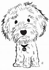 Dog Labradoodle Pages Goldendoodle Coloring Australian Drawing Mandalas Adorable Doodle Drawings Cartoon Template Goldendoodles Animal sketch template