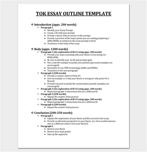 outline template  essay word   samples examples