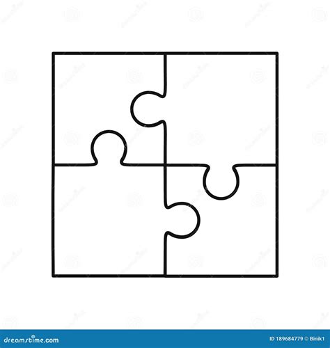 jigsaw puzzle vector  pieces stock vector illustration  group